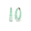 Gold & Honey Women's Green / Gold Bamboo Illusion Hoop Earrings In Mint Green