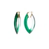 Gold & Honey Women's Green / Gold Green Ombre Marquise Lucite Hoop Earrings In Green