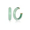 Gold & Honey Women's Green / Gold Small Illusion Hoops In Moody Jade