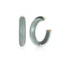 Gold & Honey Women's Green / Gold Medium Illusion Hoops In Watercress Green
