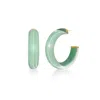 Gold & Honey Women's Green / Gold Small Illusion Hoops In Moody Jade In Blue