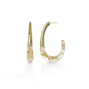 Gold & Honey Women's J Hoop Earrings In Clear With 24k Gold Leaf