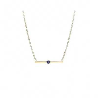 Gold & Honey Women's Lapis Bar Necklace In Gold In Blue