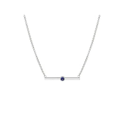 Gold & Honey Women's Lapis Bar Necklace In Silver In Blue
