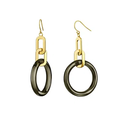 Gold & Honey Women's Link Drop Lucite Earrings In Blackberry
