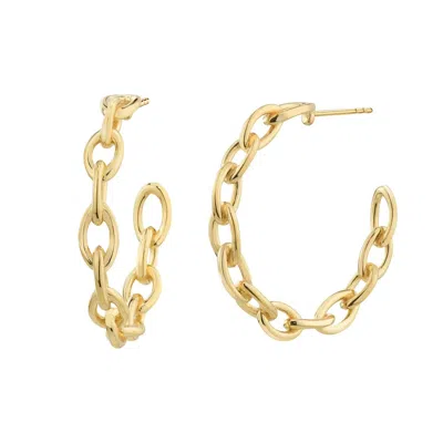 Gold & Honey Women's Link Hoop Earrings In Gold