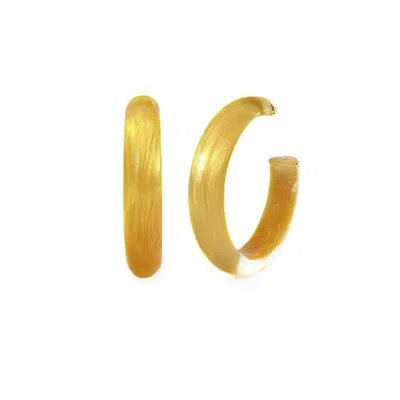 Gold & Honey Women's Medium Illusion Lucite Hoop Earrings In Golden Nugget