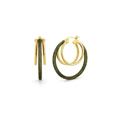 Gold & Honey Women's Multi Lucite Hoop Earrings In Blackberry In Gold