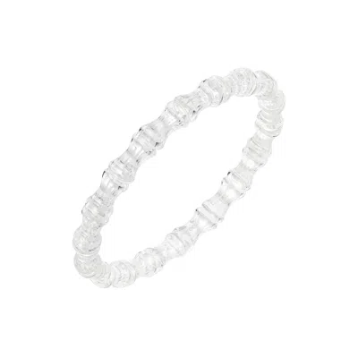 Gold & Honey Women's Neutrals Bamboo Lucite Slip On Bangle Bracelet In Clear In Metallic