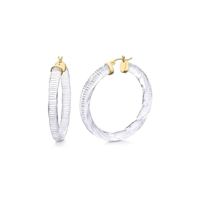 Gold & Honey Women's Neutrals / Gold / White Instyle Hoop Earrings In Clear