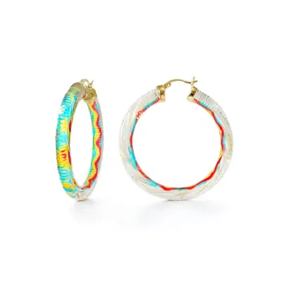 Gold & Honey Women's Ombre Painted Instyle Lucite Hoop Earrings In Multi Color