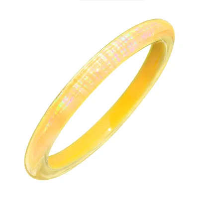 Gold & Honey Women's Orange Iridescent Bangle In Yellow In Pattern