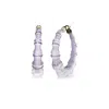 Gold & Honey Women's Pink / Purple / Gold Bamboo Illusion Hoop Earrings In Lavender In Purple
