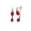 Gold & Honey Women's Pink / Purple / Gold Interchangeable Double Drop Earrings In Pink Flamingo In Gold