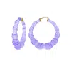 Gold & Honey Women's Pink / Purple / Gold Periwinkle Lucite Bamboo Hoop Earrings