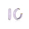 Gold & Honey Women's Pink / Purple / Gold Small Illusion Hoops In Lavender