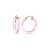 Gold & Honey Women's Pink / Purple / Gold Thin Kate Hoops In Pink