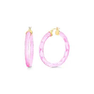 Gold & Honey Women's Pink / Purple Instyle Hoop Earrings In Pink