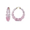 Gold & Honey Women's Pink / Purple / Rose Gold Bamboo Hoop Earrings In Winter Rose