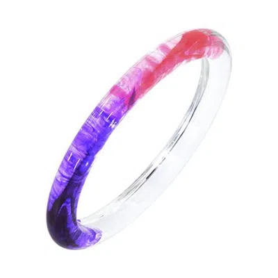 Gold & Honey Women's Pink / Purple Tie Dye Slip On Bangle In Purple And Pink