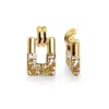 Gold & Honey Women's Rectangle Door Knocker Earrings In Clear With 24k Gold Leaf In Gold