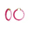 Gold & Honey Women's Red / Gold / Pink Pink Ombre Hoop Earrings