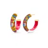 Gold & Honey Women's Red / Gold Sprinkle Lucite Hoops