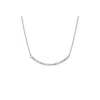 Gold & Honey Women's Silver Diamond Cut Curved Bar Necklace