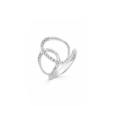 Gold & Honey Women's Silver Diamond Cut Interlocked Ring
