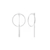 Gold & Honey Women's Silver Interchangeable Circle Drop Earrings In Metallic