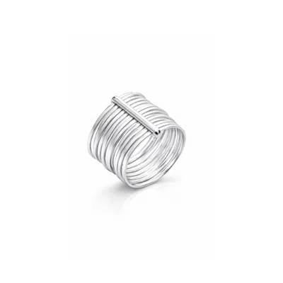 Gold & Honey Women's Silver Stacked Ring