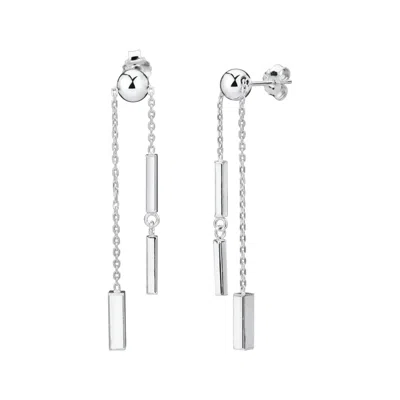Gold & Honey Women's Silver Stud & Bar Dangle Earrings In Metallic