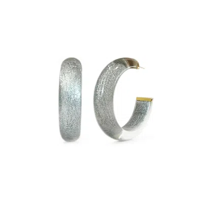 Gold & Honey Women's Small Illusion Lucite Hoop Earrings In Neutrals In Pixi In Multi