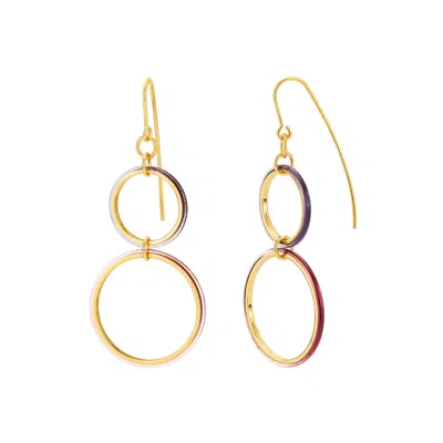 Gold & Honey Women's Thin Double Drop Lucite Earrings In Gold