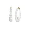 Gold & Honey Women's White / Gold Bamboo Illusion Hoop Earrings In Dove White