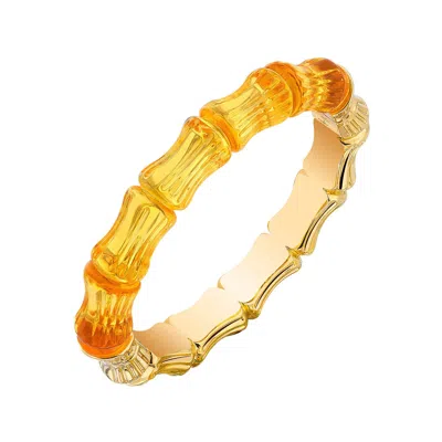 Gold & Honey Women's Yellow / Gold Bamboo Bangle Bracelet In Honey In Pattern