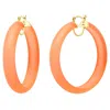 Gold & Honey Women's Yellow / Orange / Gold Frosted Hoop Earrings In Orange