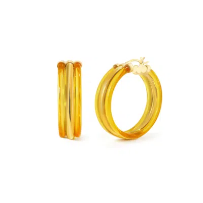 Gold & Honey Women's Yellow / Orange / Gold Ridge Hoops In Honey