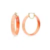 Gold & Honey Women's Yellow / Orange Large Lucite Iridescent Hoops In Orange