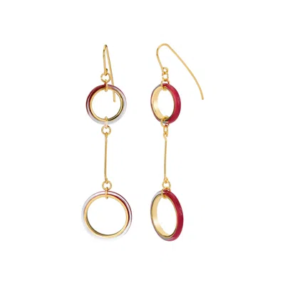 Gold & Honey Women's Yellow Thin Two Drop Lucite Earrings