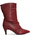 Gold & Rouge 55mm Laika Ruched Boots In Red