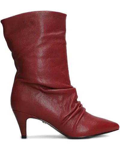 Gold & Rouge 55mm Laika Ruched Boots In Red