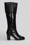 Gold & Rouge 75mm Babi Quilted Boots In Black