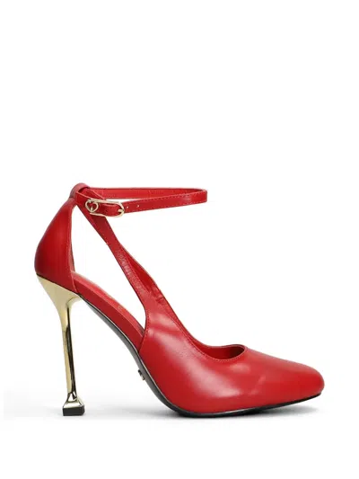 Gold & Rouge Biscuit Ankle-strap Sandals In Red