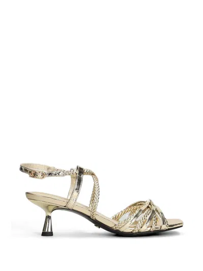 Gold & Rouge Flapim Braided Metallic-finish Sandals In Gold