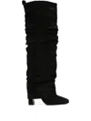 Gold & Rouge Jaika Ruched Boots In Black