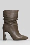Gold & Rouge Jelly High Heels Ankle Boots In Gray