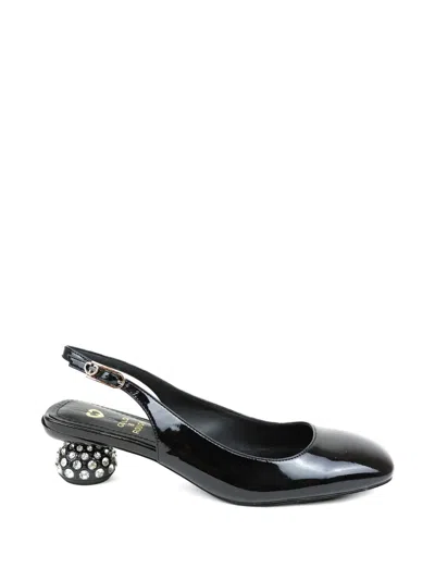 Gold & Rouge Joy Slingback Pumps In Black