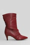 Gold & Rouge Laika High Heels Ankle Boots In Red
