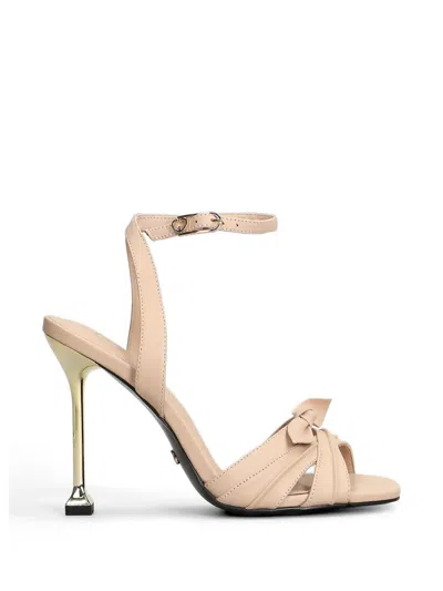 Gold & Rouge Naisa Bow-detail Leather Sandals In Neutral